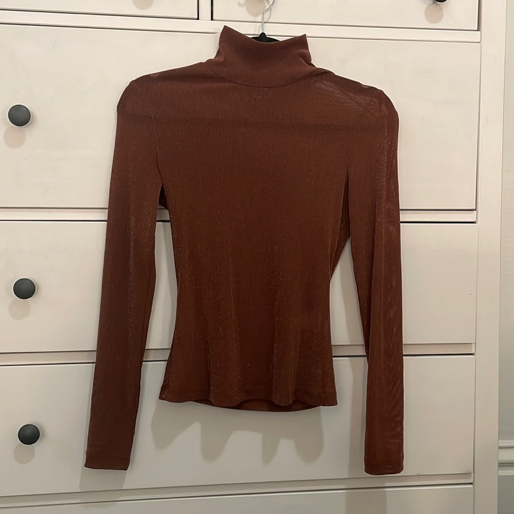 Mesh sparkly turtleneck
